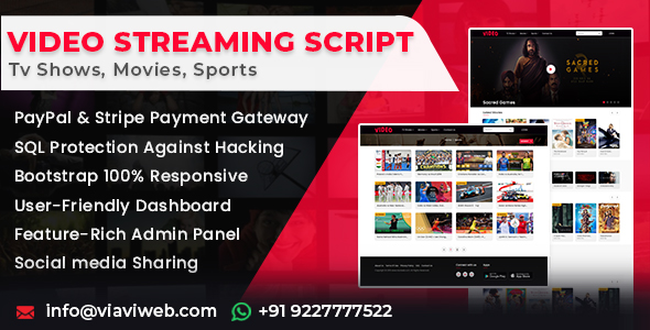 Download Video Streaming Portal (TV Shows, Movies, Sports, Videos Streaming) Nulled 