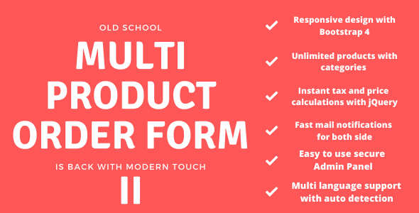 Download Multi Product Order Form 2 Nulled 