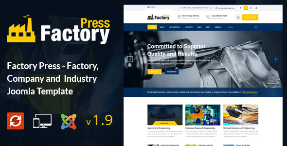 Download Factory Press – Industrial Business Joomla Template Nulled 