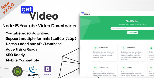 Download GetVideo – NodeJS Youtube Video Downloader Nulled 