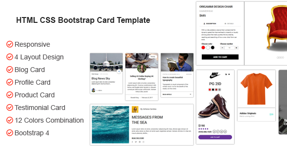 Download HTML CSS Bootstrap Card Template Nulled 