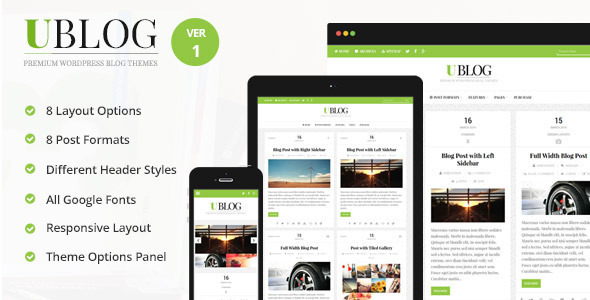 Download UBlog – Responsive WordPress Theme for Bloggers Nulled 