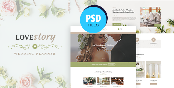 Download Love Story | Wedding and Event Planner PSD Template Nulled 