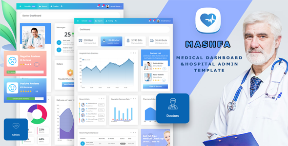 Download Mashfa – Medical Dashboard & Hospital Admin Template Nulled 