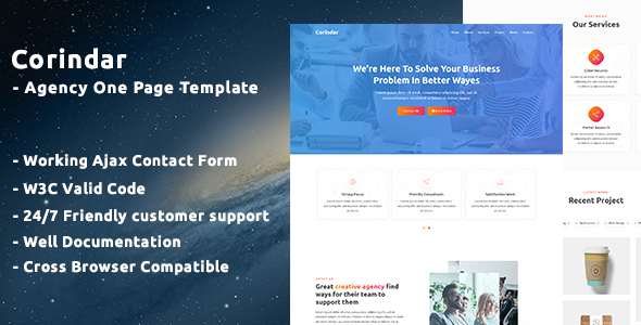 Download Corindar – Agency One Page Template Nulled 