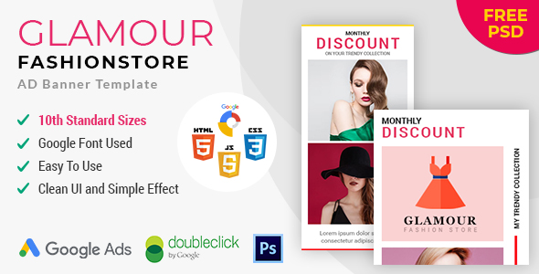 Download Glamour fashion store HTML 5 Animated Google Banner Nulled 