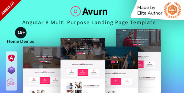 Download Avurn | Angular Multi-Purpose Landing Page Template Nulled 