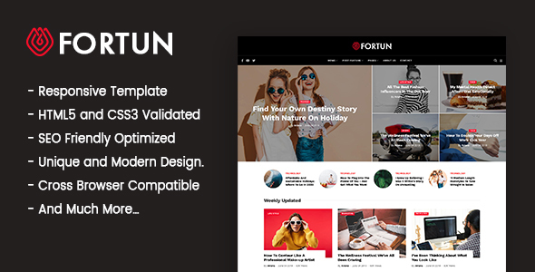Download Fortun – Blog & Magazine HTML5 Template Nulled 