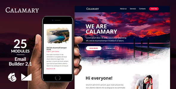 Download Calamary Responsive Email Template + Online Emailbuilder 2.1 Nulled 
