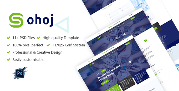 Download Sohoj – Charity, Nonprofit PSD Template Nulled 