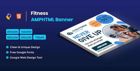 Download Fitness AMPHTML Banners ads template Nulled 