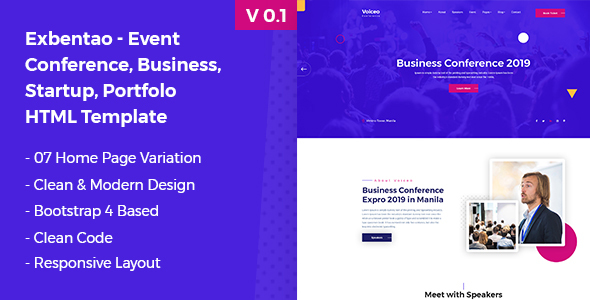 Download Eventam- Event and Conference Template bootstrap-4 Nulled 