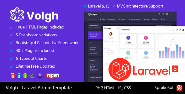 Download Volgh – Laravel Admin Template Nulled 