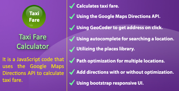 Download Taxi Fare Calculator Nulled 