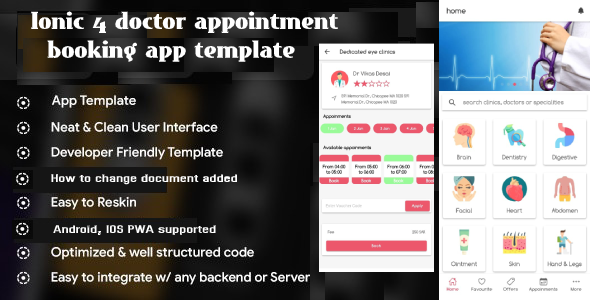 Download Ionic 4 doctor appointment booking app template (Android , IOS HTML/CSS) Nulled 