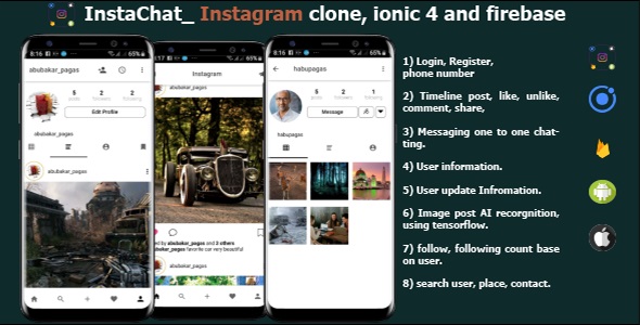 Download InstaChat_InstagramClone in Ionic 4 and firebase Nulled 