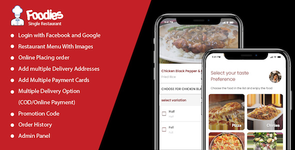 Download Foodies – A Single Restaurant Food ordering and delivering app V1.0.0 Nulled 