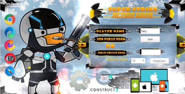 Download Super Strike Online Multiplayer, HTML5 game (Construct 2/ Construct 3) Nulled 