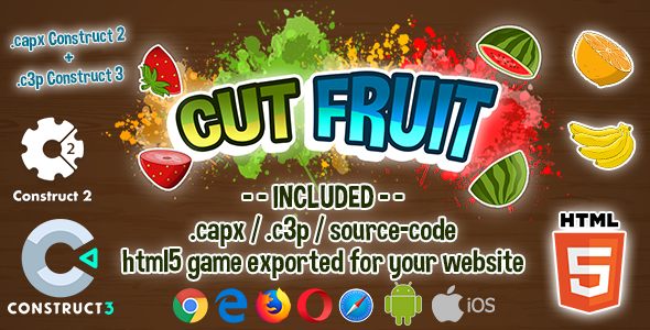 Download Cut Fruit HTML5 Casual Game – Construct 2 & 3 (.capx + .c3p + source-code) Nulled 