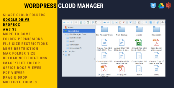 Download WordPress Cloud Manager | Dropbox – Google Drive – S3 Folder Sharing Nulled 
