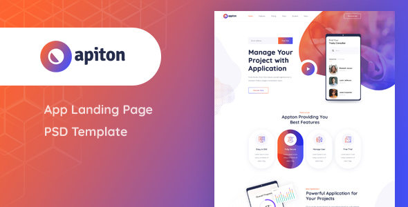 Download Apiton – App Landing Page PSD Template Nulled 
