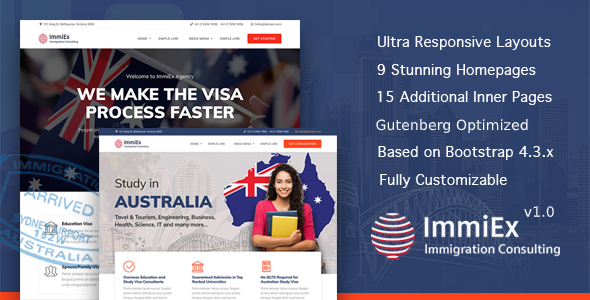 Download ImmiEx – Immigration and Visa Consulting WordPress Theme Nulled 