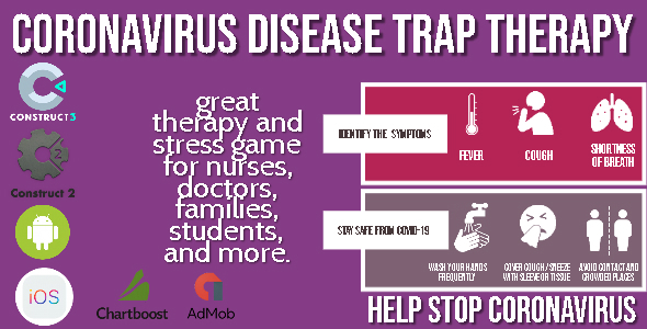 Download Coronavirus Disease Trap Therapy Construct 2 – Construct 3 CAPX Game Nulled 