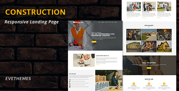 Download Construction – Multipurpose Responsive HTML Landing Page Nulled 