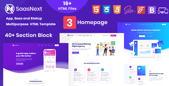 Download SaasNext – App, Saas and Startup Multipurpose HTML Template Nulled 
