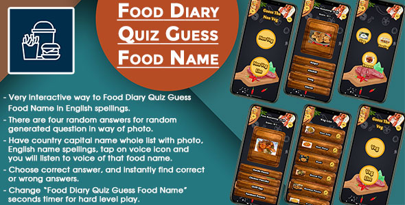 Download Food Diary Quiz Guess Food Name IOS (Swift) Nulled 