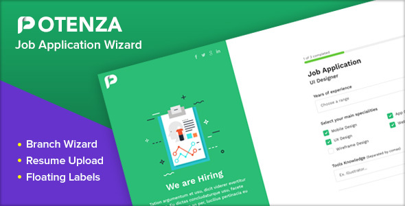 Download Potenza – Job Application Form Wizard Nulled 