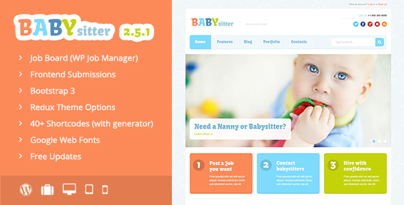 Download Babysitter – Job Board WordPress Theme Nulled 