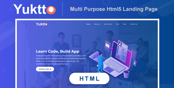 Download Yuktto | Multi Purpose Html5 Landing Page Nulled 