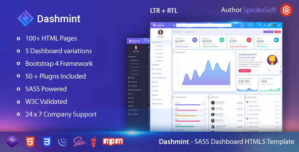 Download Dashmint –  Admin Dashboard HTML Template Nulled 