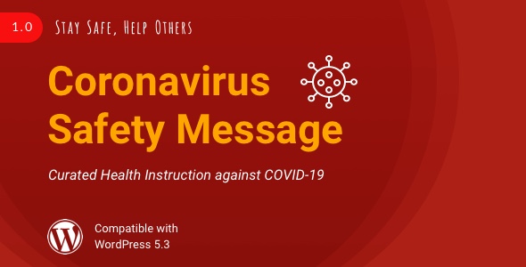 Download Coronavirus Safety Message | COVID-19 WordPress Plugin Nulled 