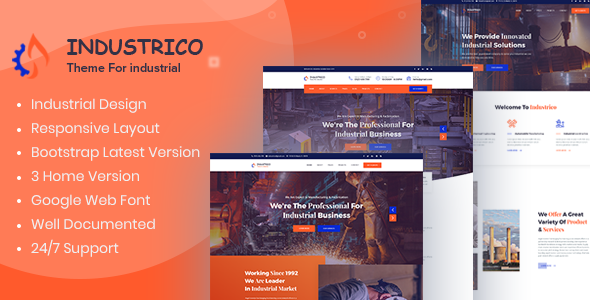 Download Industrico – Industrial And Engineering HTML Template Nulled 