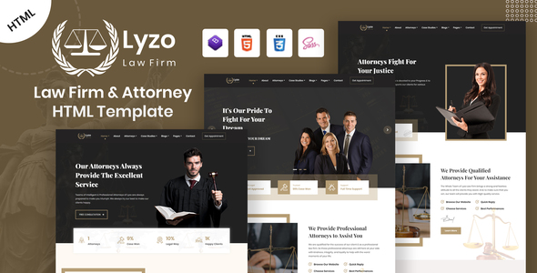 Download Lyzo – Law Firm & Attorney HTML Template Nulled 