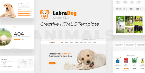 Download LabraDog – Pet Care HTML Template Nulled 