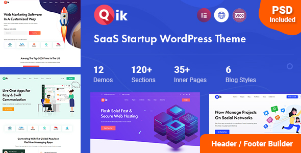 Download Qik – SaaS Startup WordPress Theme Nulled 
