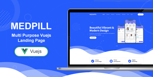 Download Medpill – Bootstrap 4 Vue Js Multi Purpose One Pages Template Nulled 