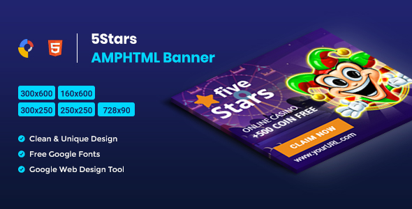 Download 5 Stars AMPHTML Banners Ads Template Nulled 