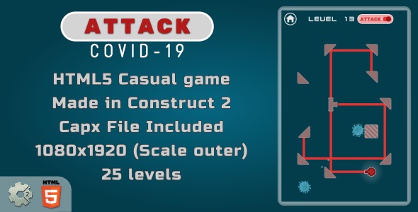 Download Attack Covid-19 – HTML5 Puzzle Game Nulled 