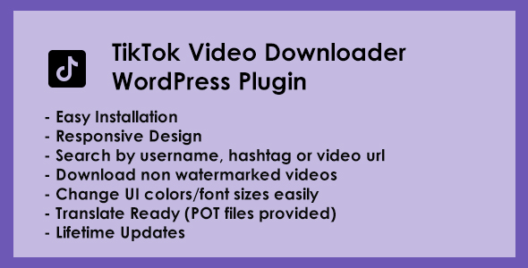 Download TikTok Video Downloader – WordPress Plugin Nulled 