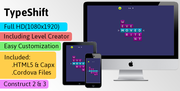 Download Typeshift – HTML5 Game (Construct 2 | Construct 3 | Capx | C3p) – Puzzle Game str8face Nulled 