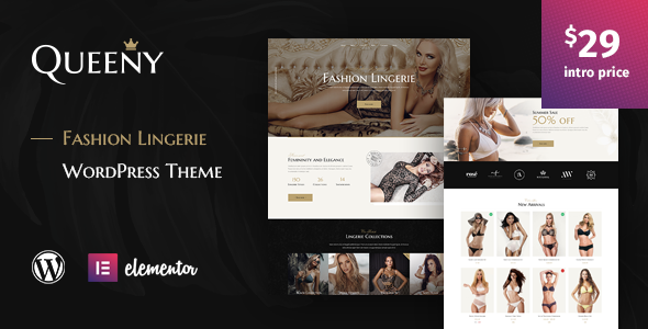 Download Queeny – Fashion Lingerie WordPress Theme Nulled 