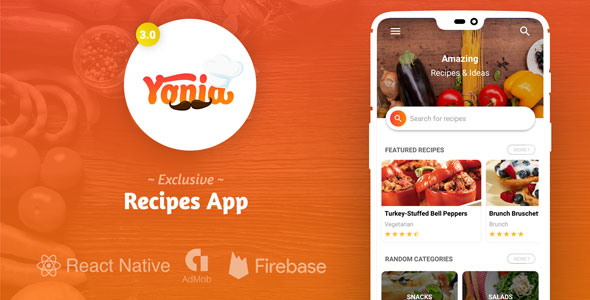 Download Yonia – Complete React Native Recipes App + Admin Panel Nulled 