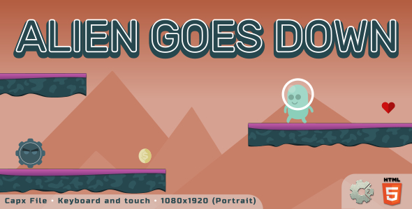 Download Alien Goes Down – HTML5 Skill Game Nulled 