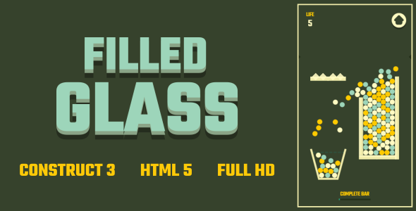 Download Filled Glass – HTML5 Game (Construct3) Nulled 