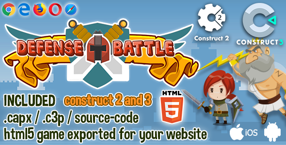 Download Defense Battle HTML5 Game – Construct 2 & 3 Source-code Nulled 