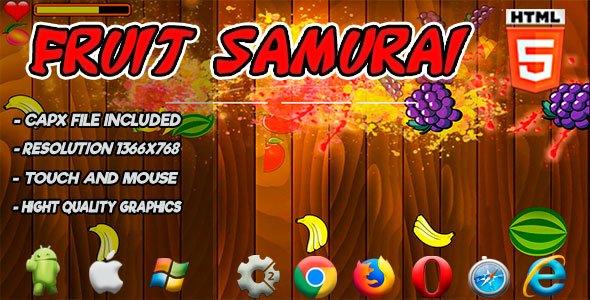 Download Fruit Samurai – HTML5 Game Nulled 